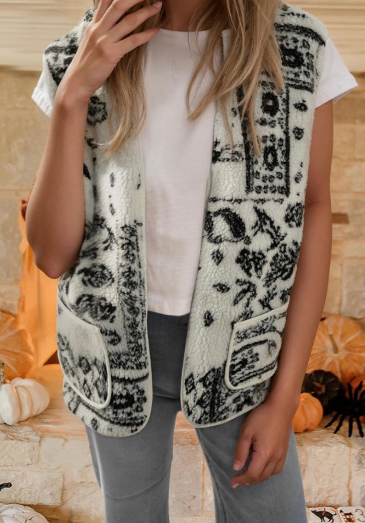 Paisley Sherpa vest