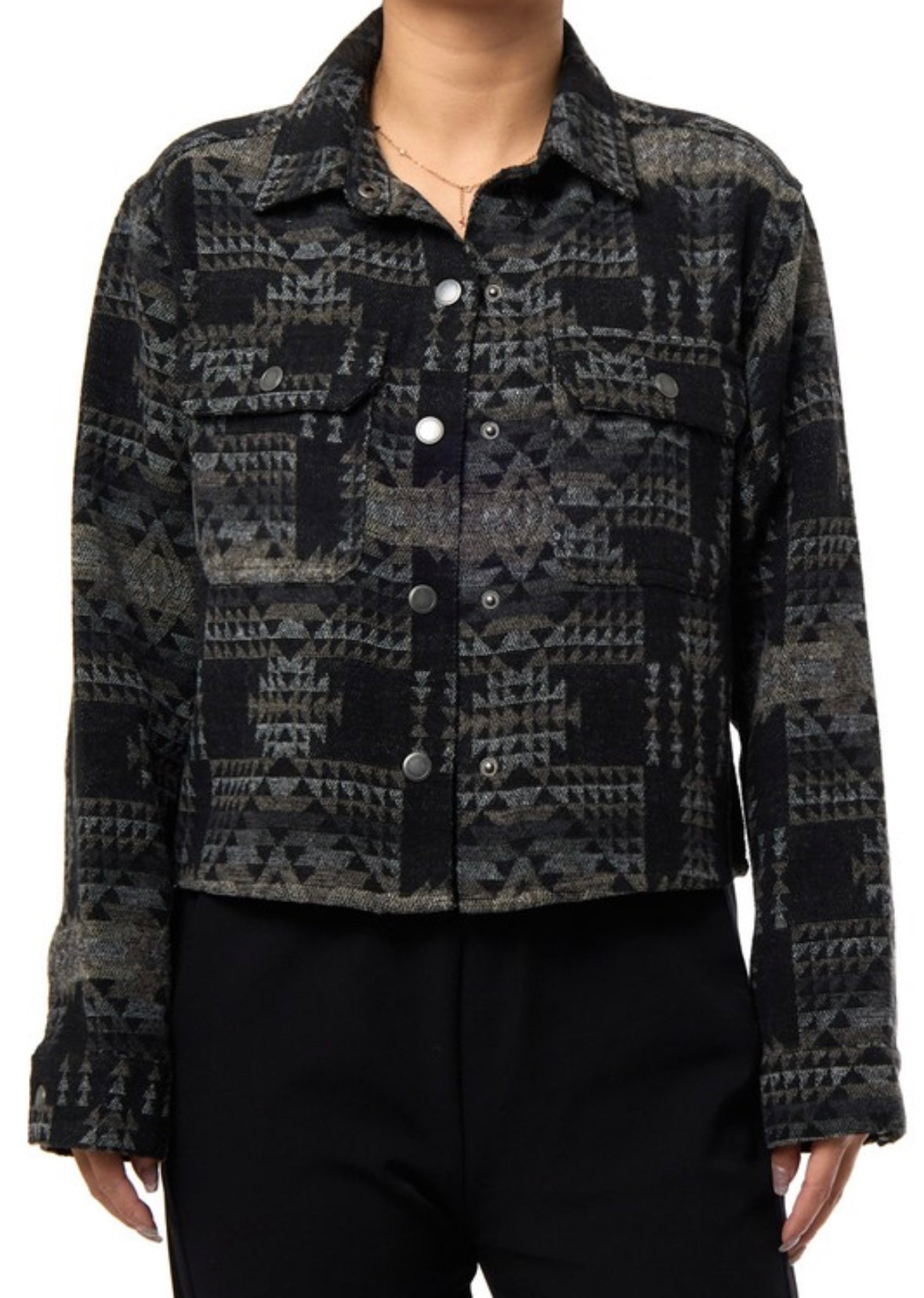 Last one large Aztec semi crop jacket