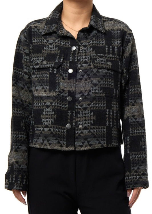 Last one large Aztec semi crop jacket