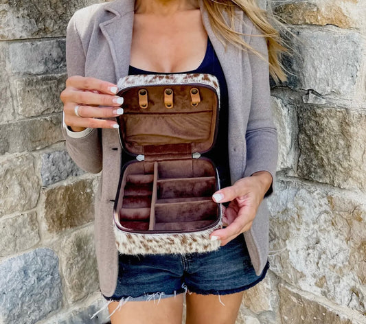 Cowhide jewelry boxes assorted hides