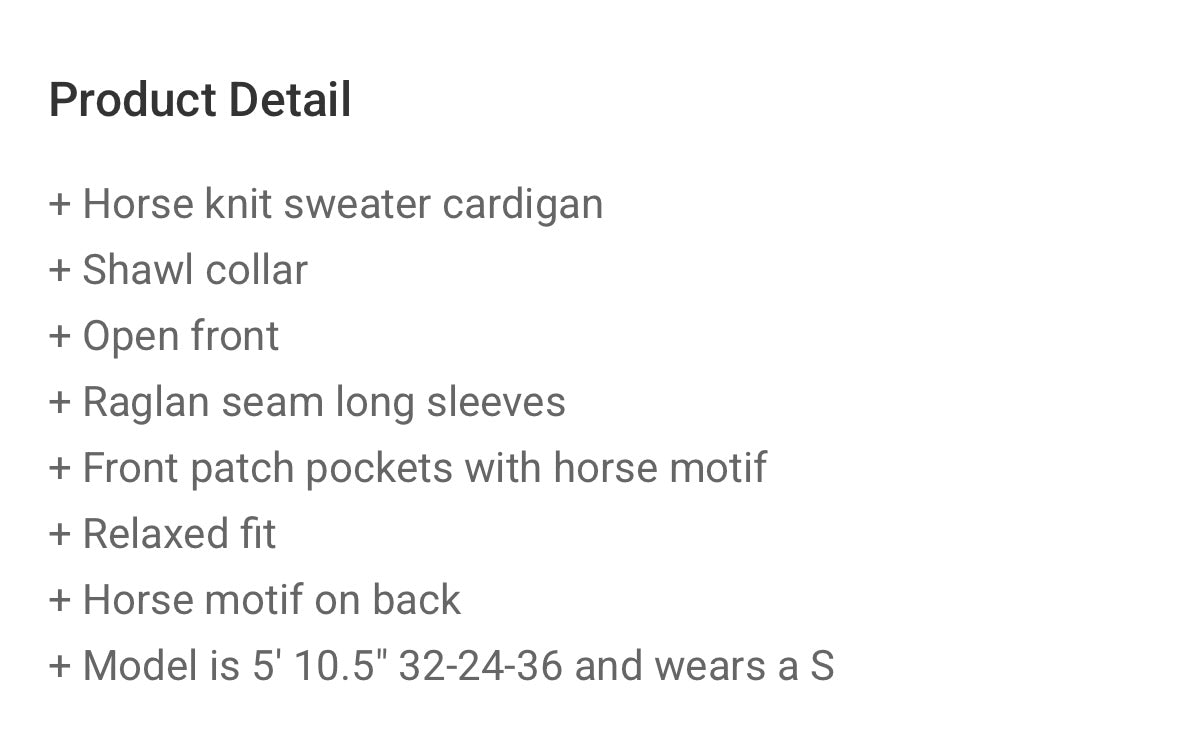 Horse cardigan