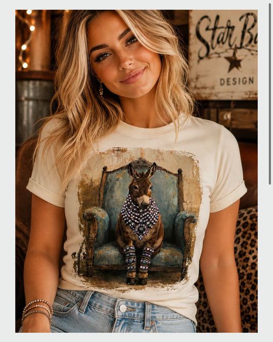 Donkey top with rhinestones