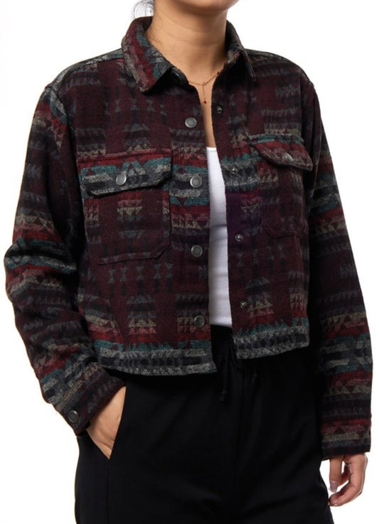 Last one large Aztec semi crop jacket