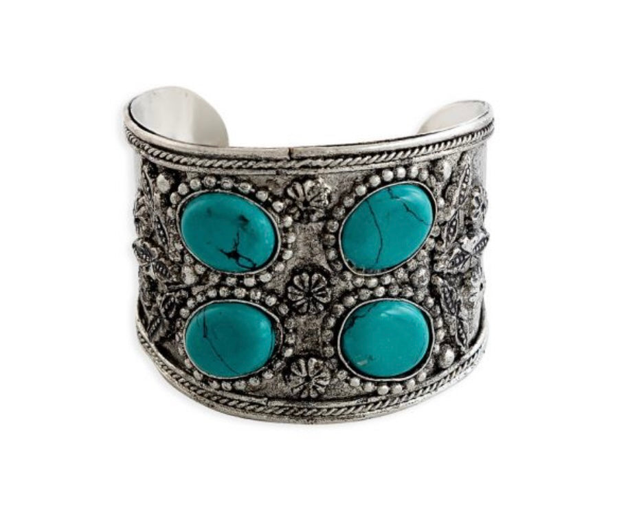 Myra Pledgestone Embossed Cuff Bracelet