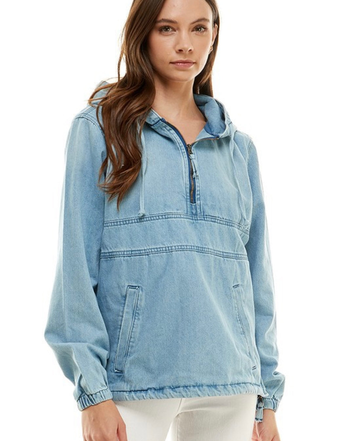 Last one medium Light wash Denim hoodie