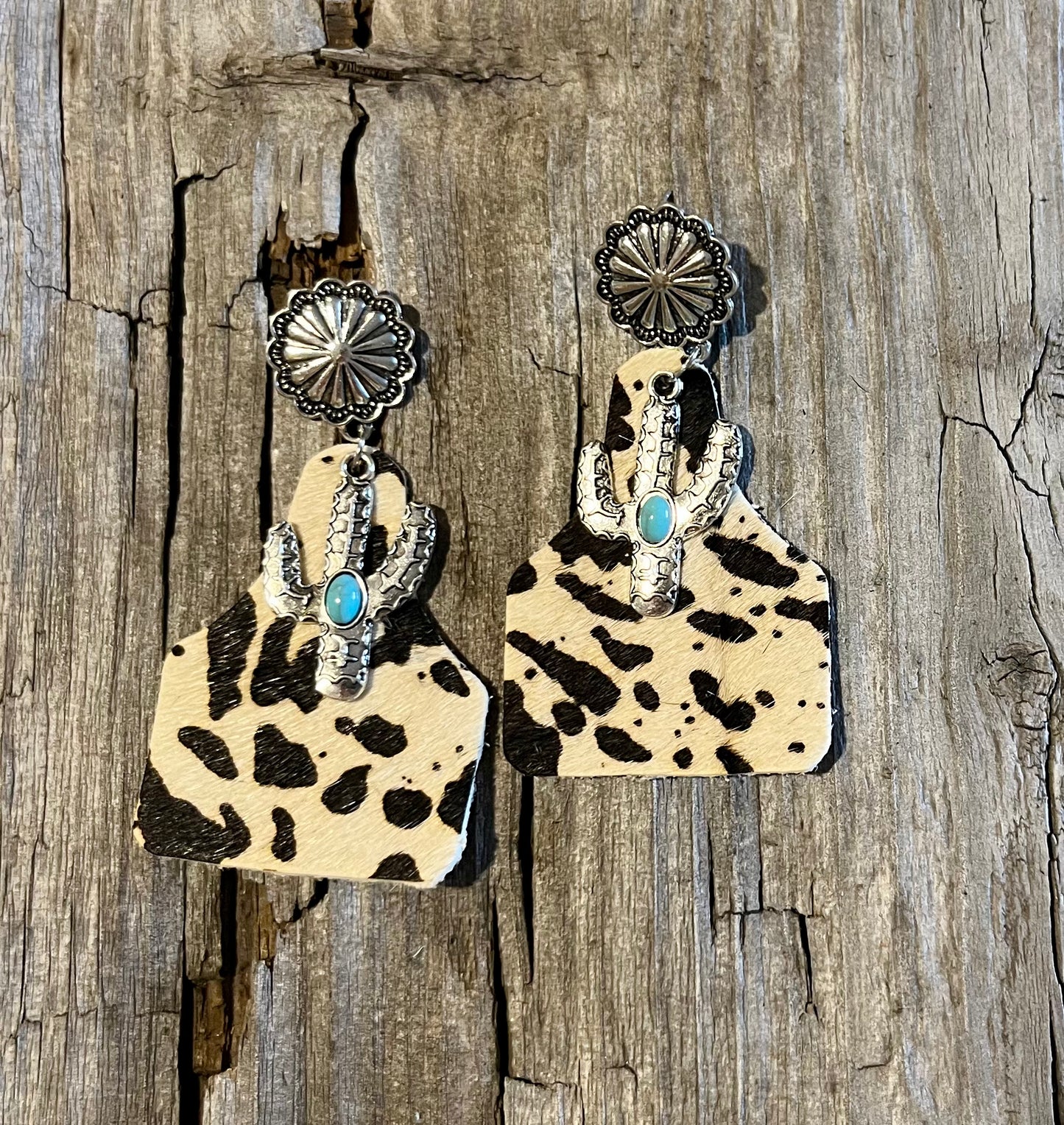 Genuine hide earrings