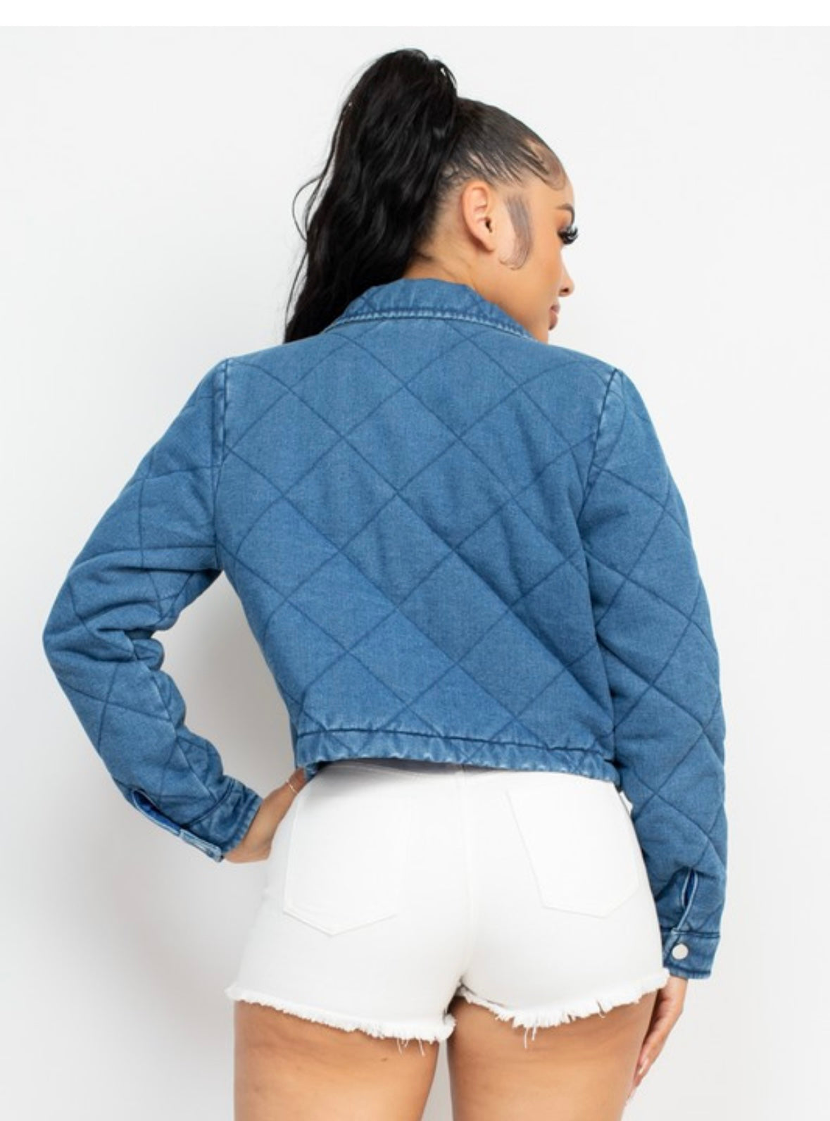 Last one large Dark Denim quilted jacket