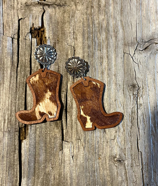 Genuine hide earrings