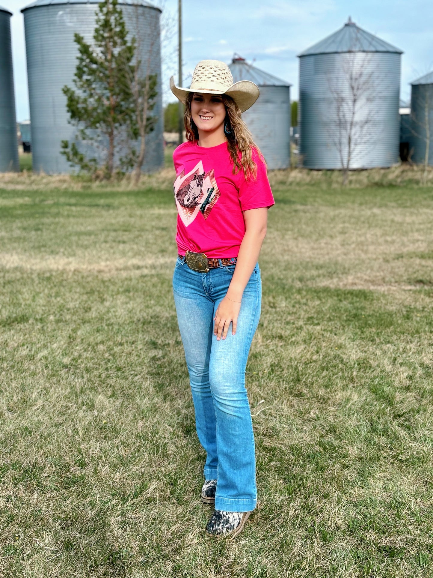 Western Embroidery Sequins Tee