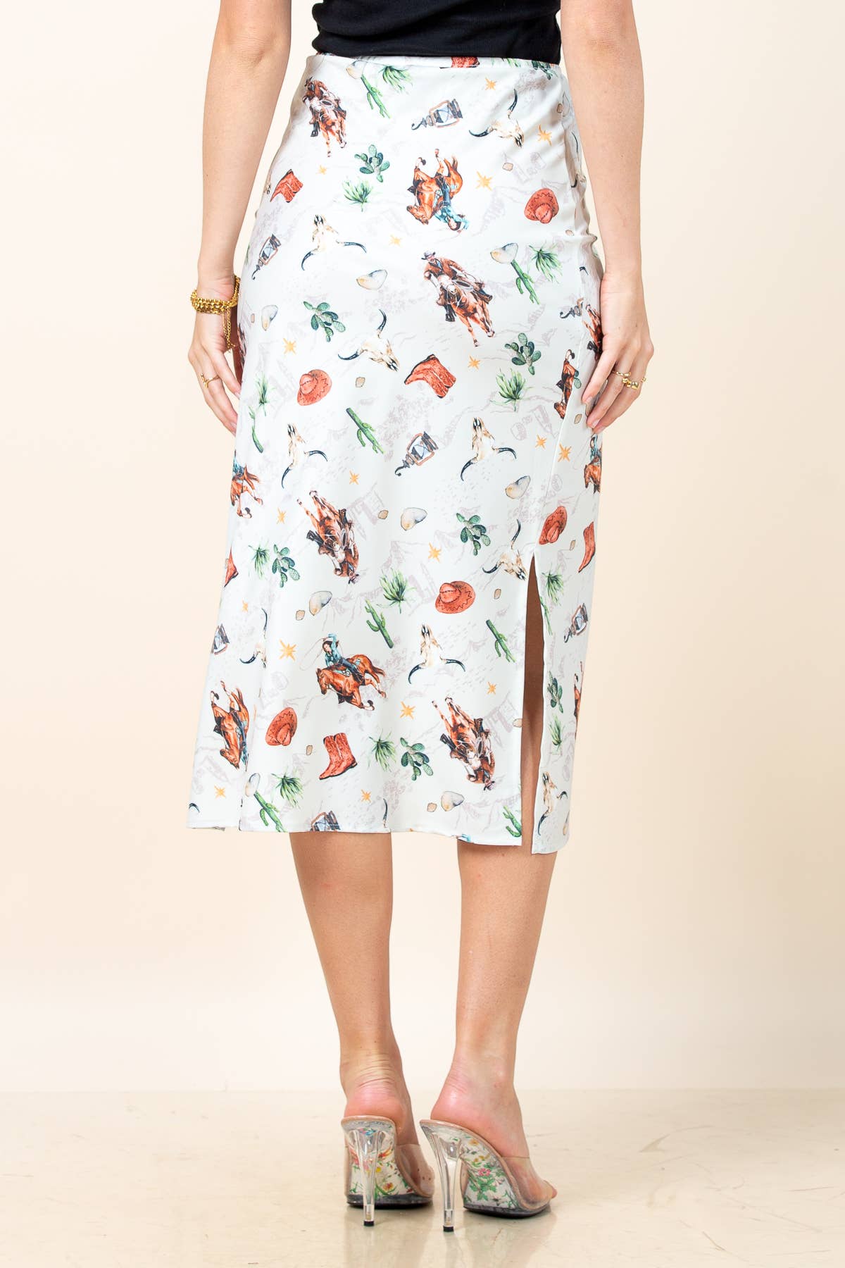Western Running Horse Print Casual Skirt