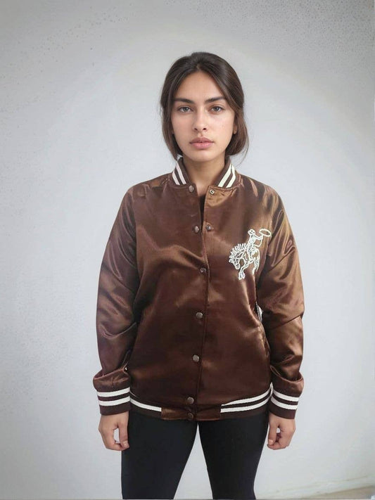 Honky Tonk Embroidery Satin Bomber Jacket