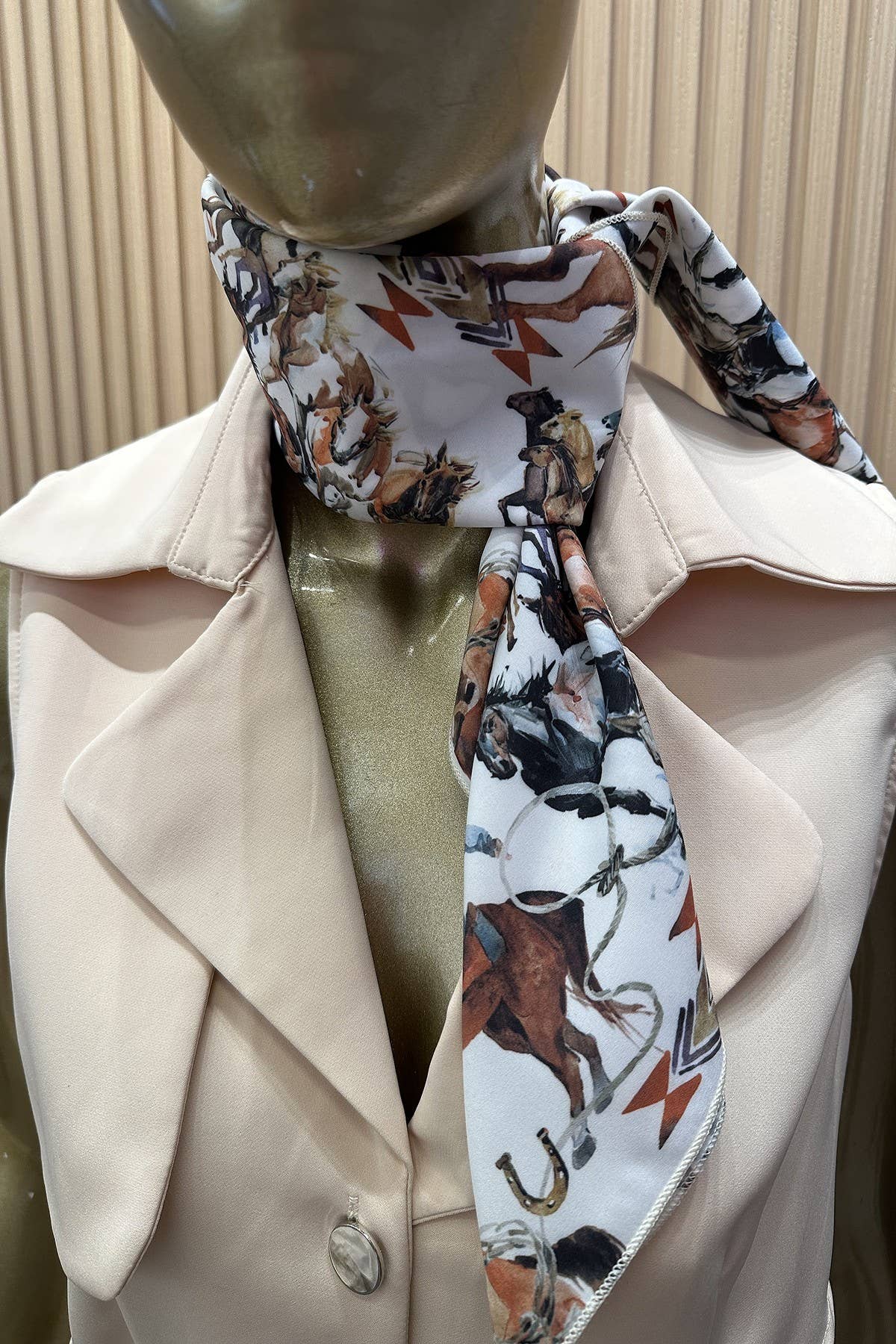 Classic Western Gathering Horse Print wild rag