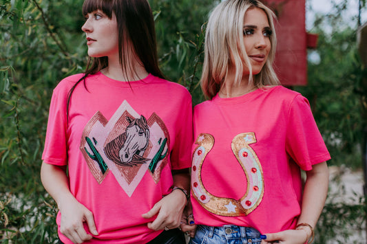 Western Embroidery Sequins Tee